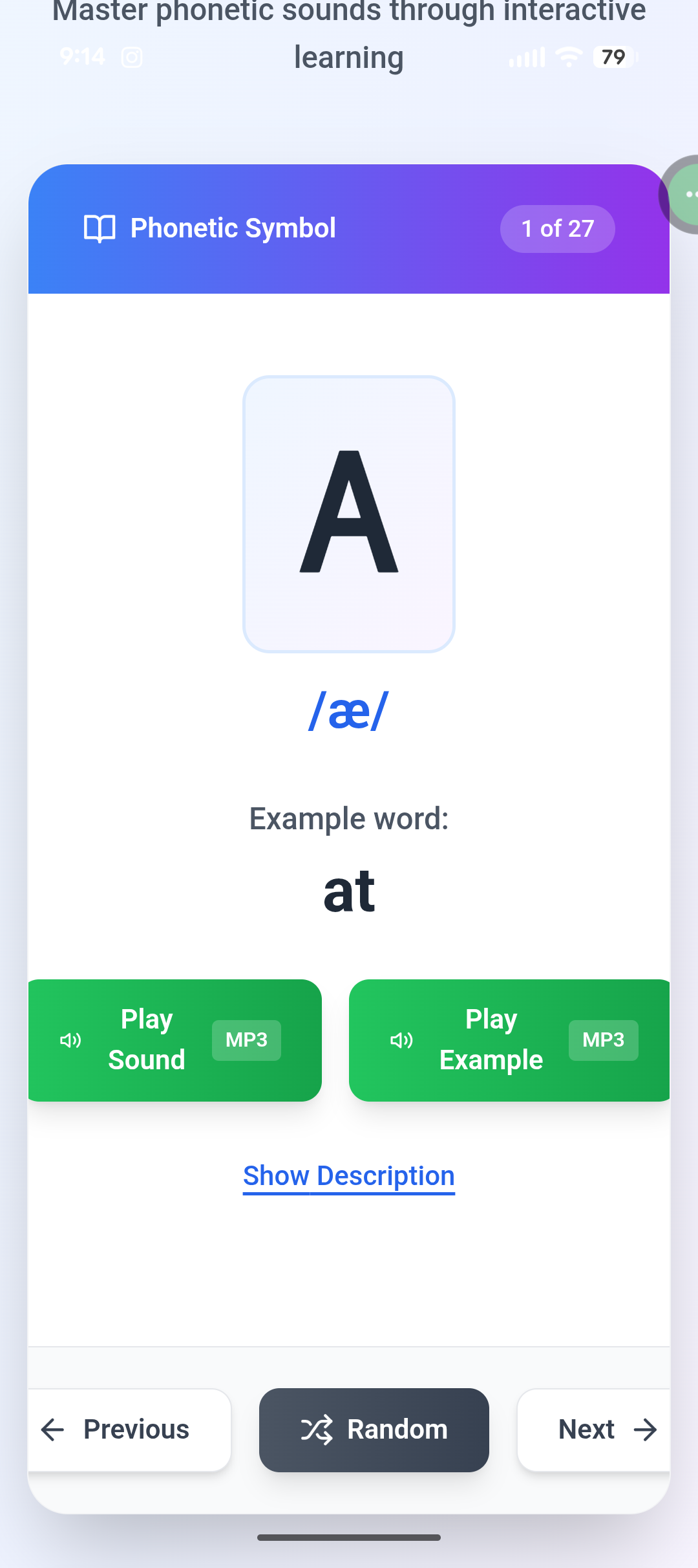 Fun with Phonics app — Android screenshot
